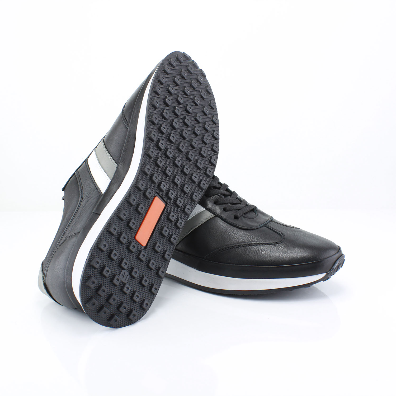 Kişilər üçün krosovkalar, qara, içərisi təbii dəri, üstü təbii dəri, alt hissəsi termo, 2-1 652-2024 SIYAH - Image 4